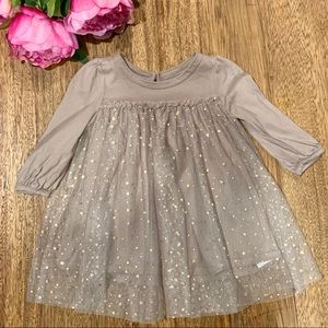 Baby Gap Taupe Sparkle ⭐️ Star Tulle Dress